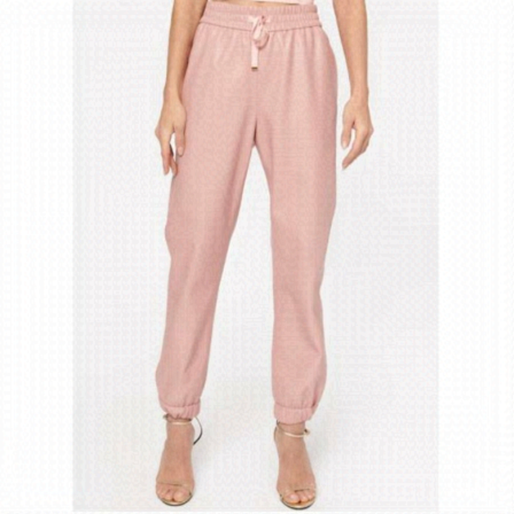 CAMI NYC Pink Dalton Faux Vegan Leather Joggers Pants - S, $275US